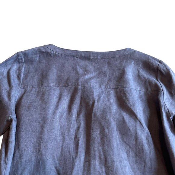 Go Silk 100% Linen Button-Down Shirt Dress w/ Belt 3/4 Sleeves Pockets Size XS - Picture 9 of 13